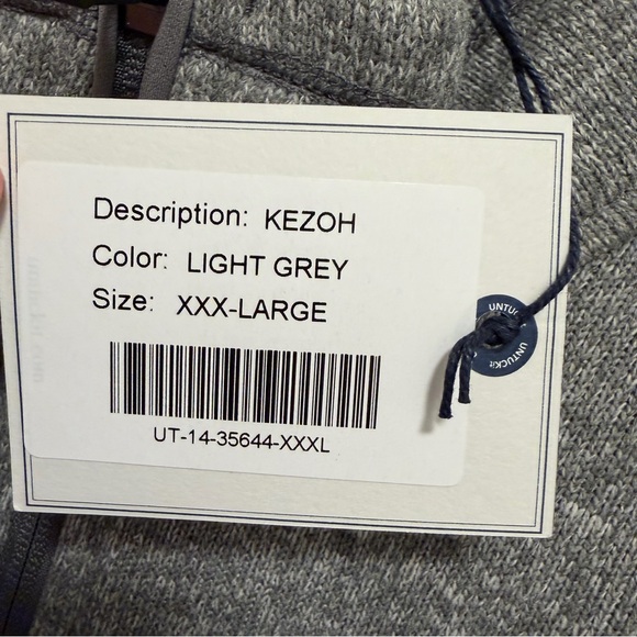 UNTUCKit Men's Kezoh Gray Full Zip Long Sleeve Fleece Jacket Mock Neck Size XXXL - Picture 3 of 5